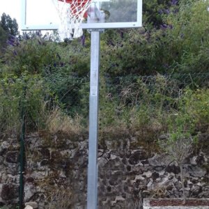 Jgo Canastas Galvanizadas Minibasket Monotubo New Tubo 114 Mm Fijas Con Base Anclaje-Sin Tablero,Aro