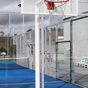 Juego Canastas Antivandalicas Minibasket New Tubo 114 Mm Lacada -Incluye Aros, Redes Y Tableros-