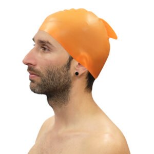 Lote 10 Gorros Natación Silicona Con Aleta Softee