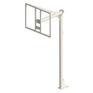 Juego Canastas Minibasket Monotubo New Tubo 114 Mm Fijas  Con Base Para Anclaje-Sin Tablero, Aro