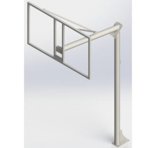 Juego De 2 Canastas Baloncesto Monotubo New Tubo 114 Mm Fijas  -Sin Tablero, Aro- Con Base De Anclaje