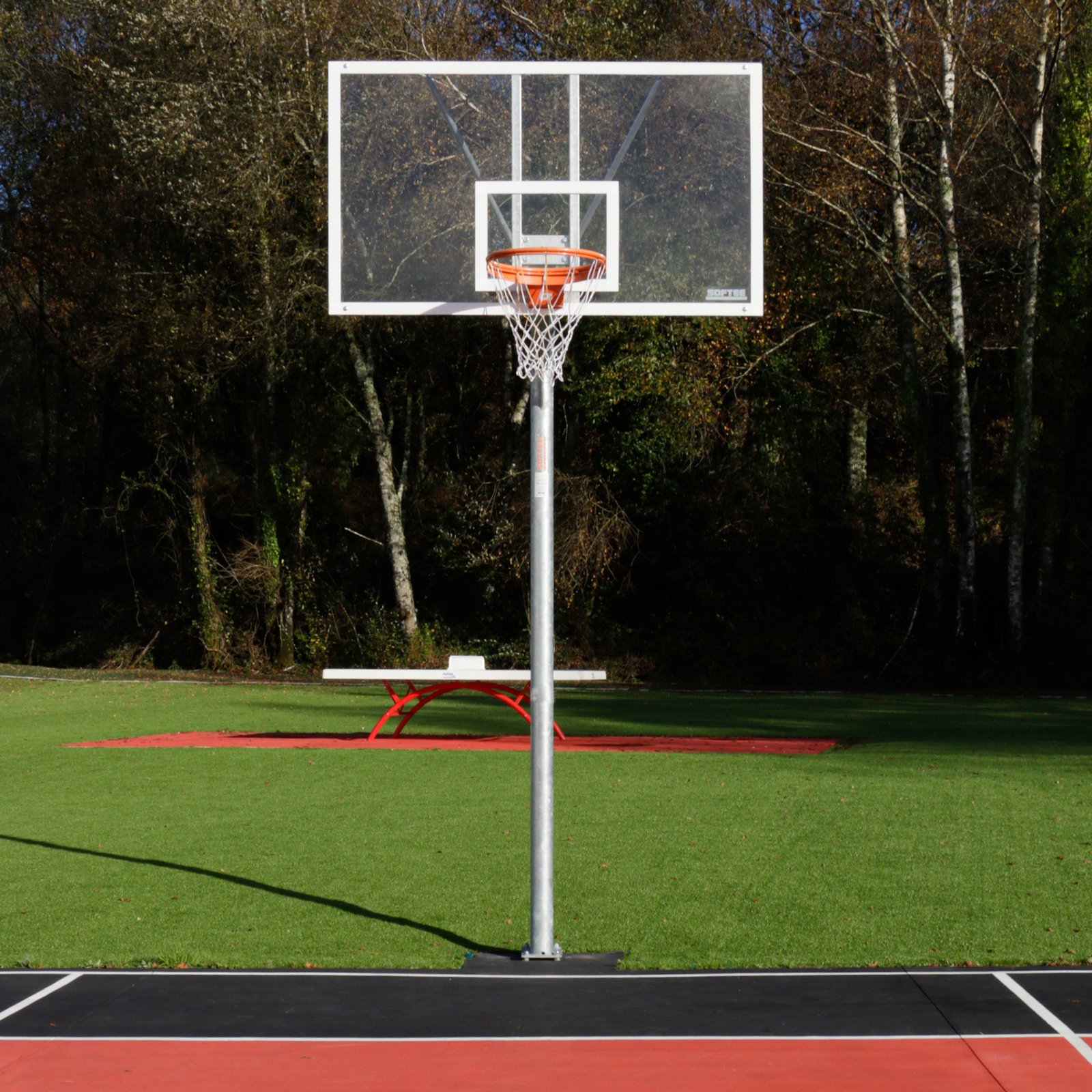 jgo canastas galvanizadas baloncesto monotubo new tubo 114 mm fijas con base anclaje-sin tablero,aro 7