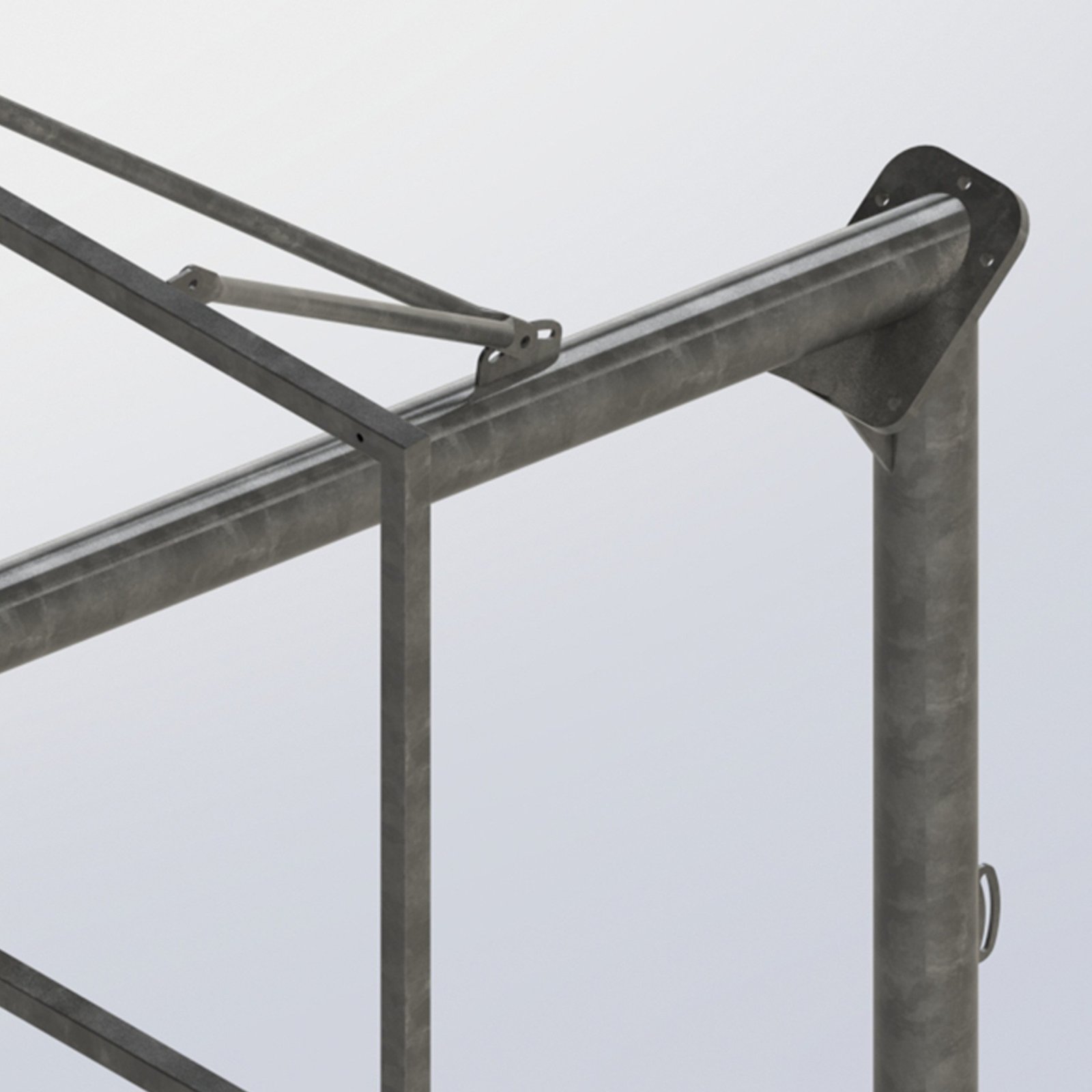 jgo canastas galvanizadas baloncesto monotubo new tubo 114 mm fijas con base anclaje-sin tablero,aro 9