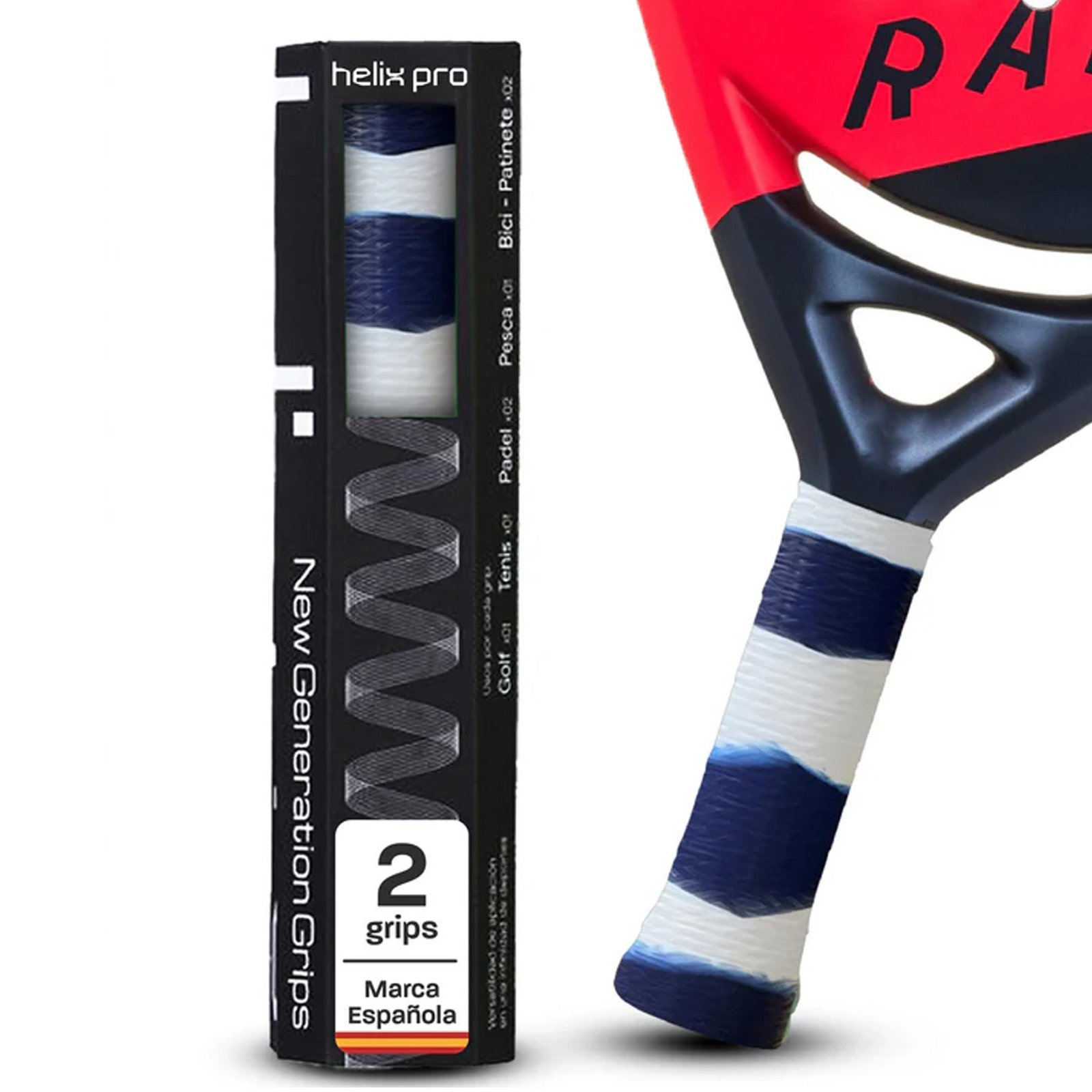 grip pádel helix pro azul blanco