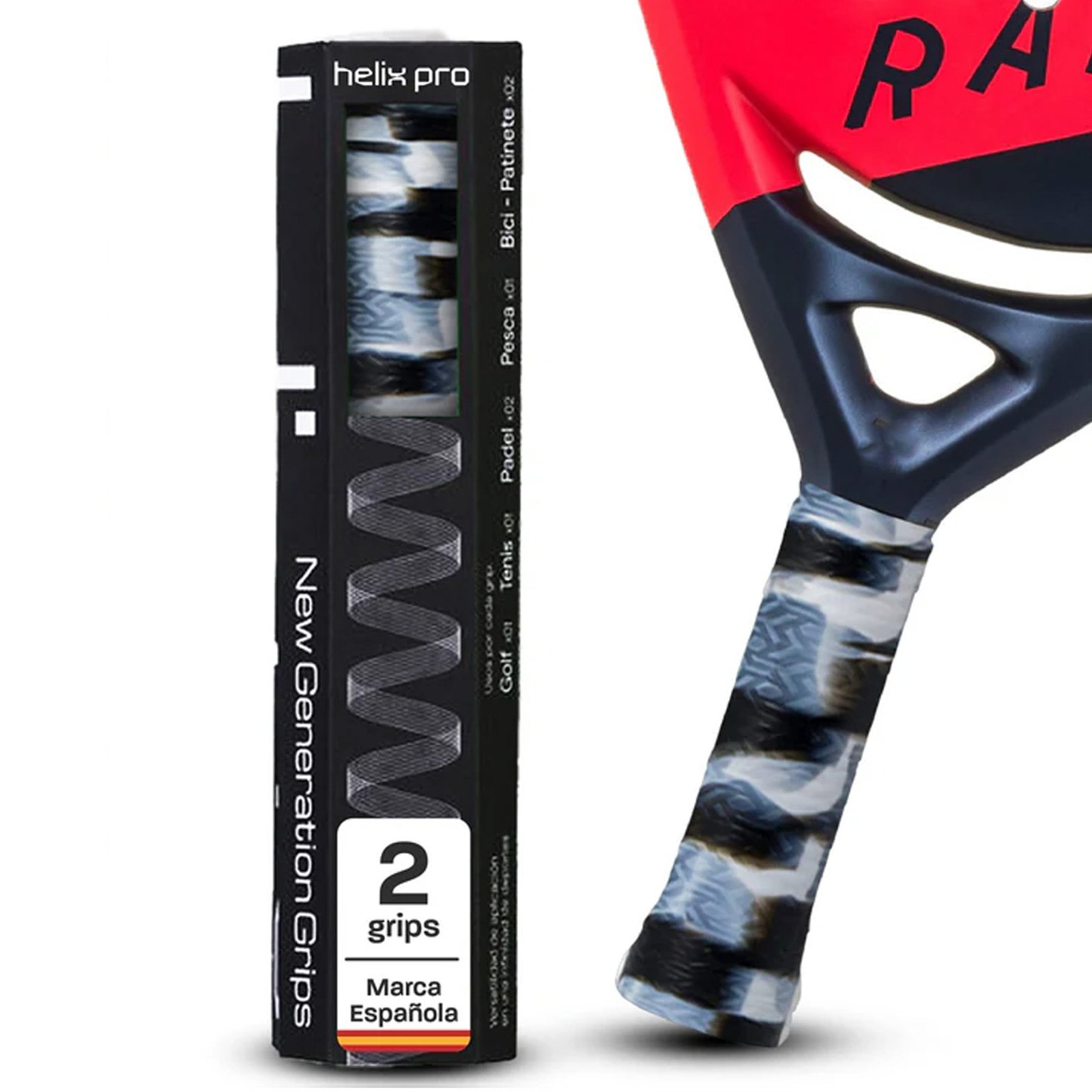 grip pádel helix pro negro blanco