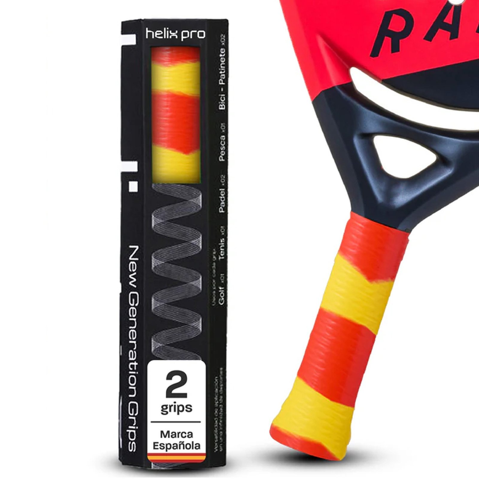 grip pádel helix pro rojo amarillo
