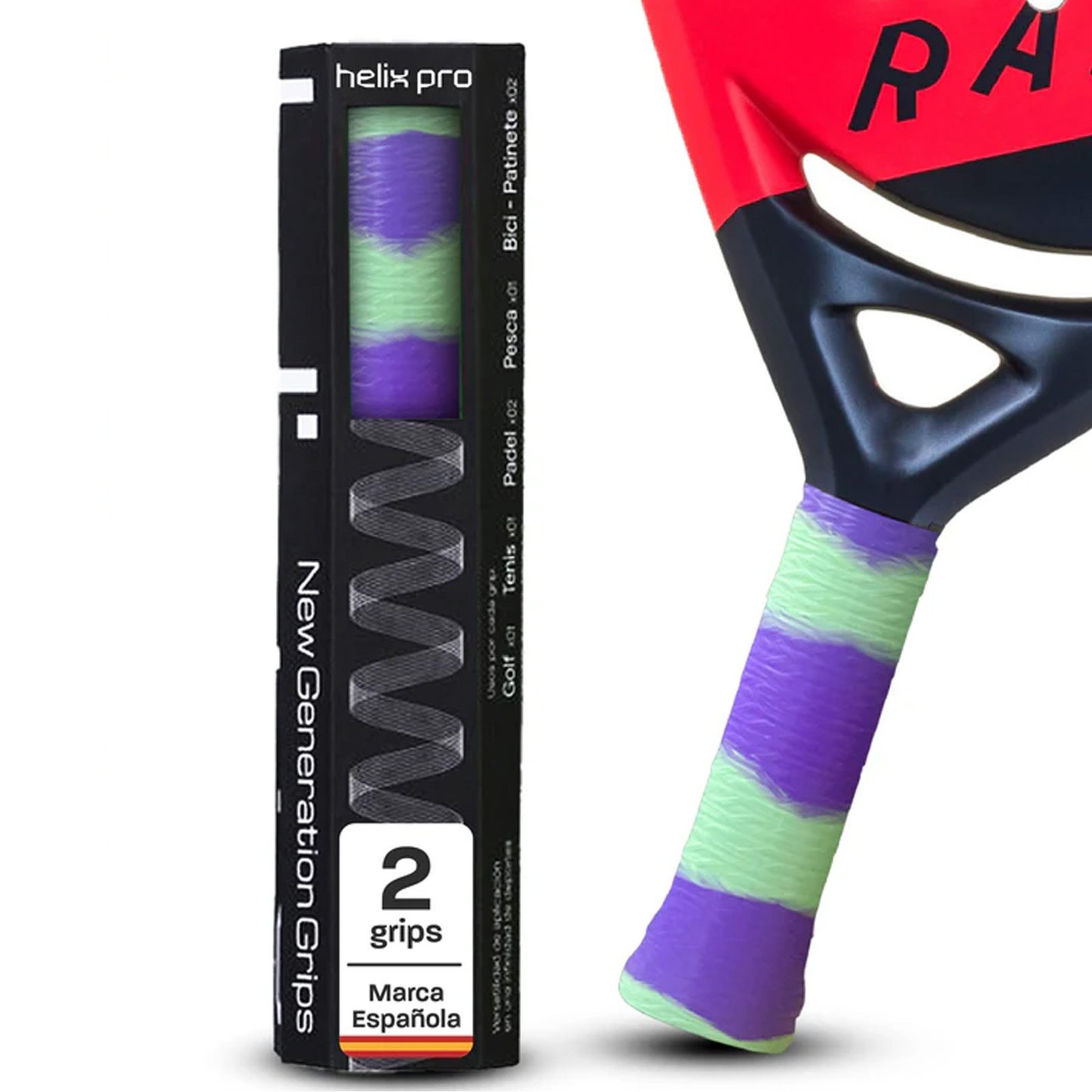 grip pádel helix pro verde morado