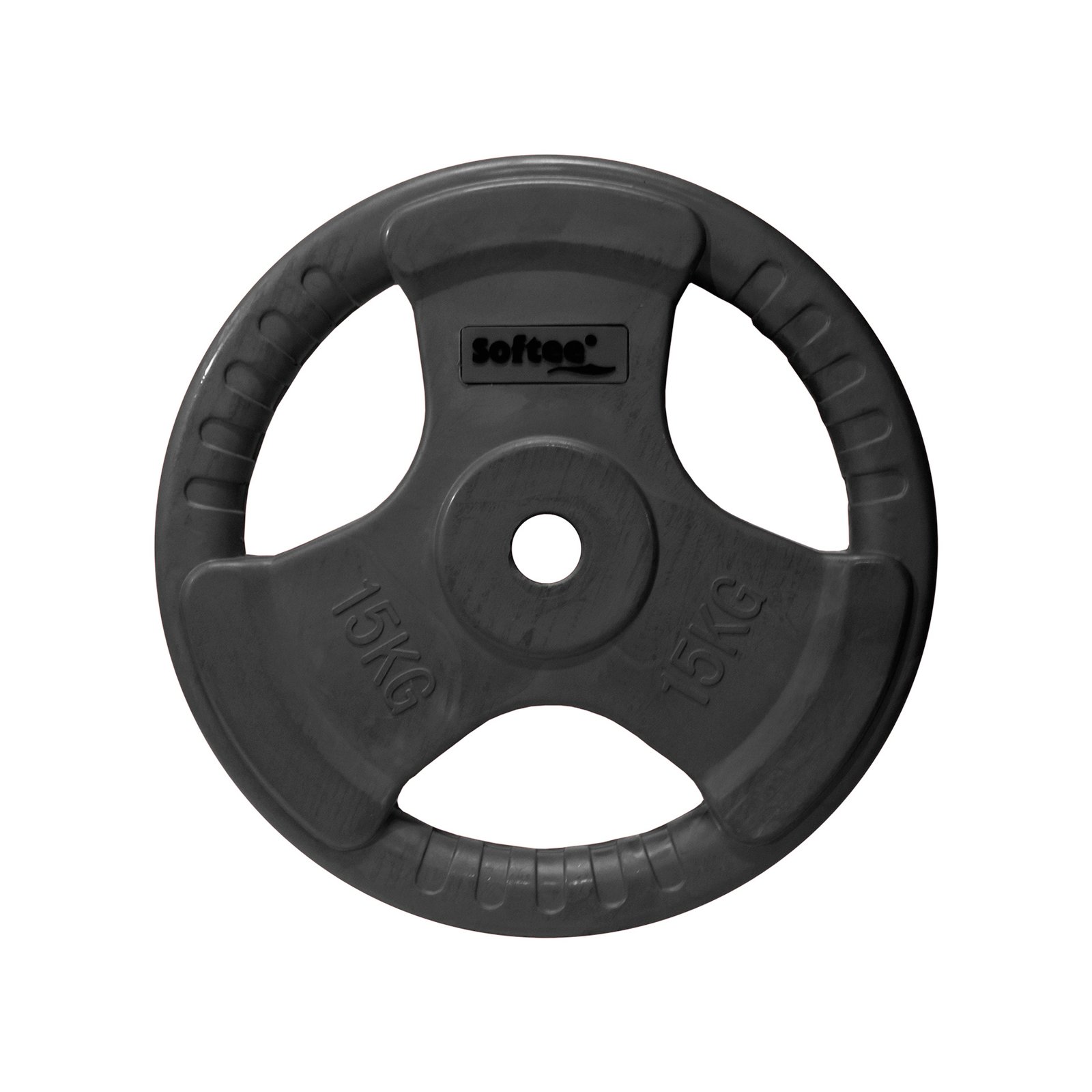 disco caucho con agarre 15 kg negro