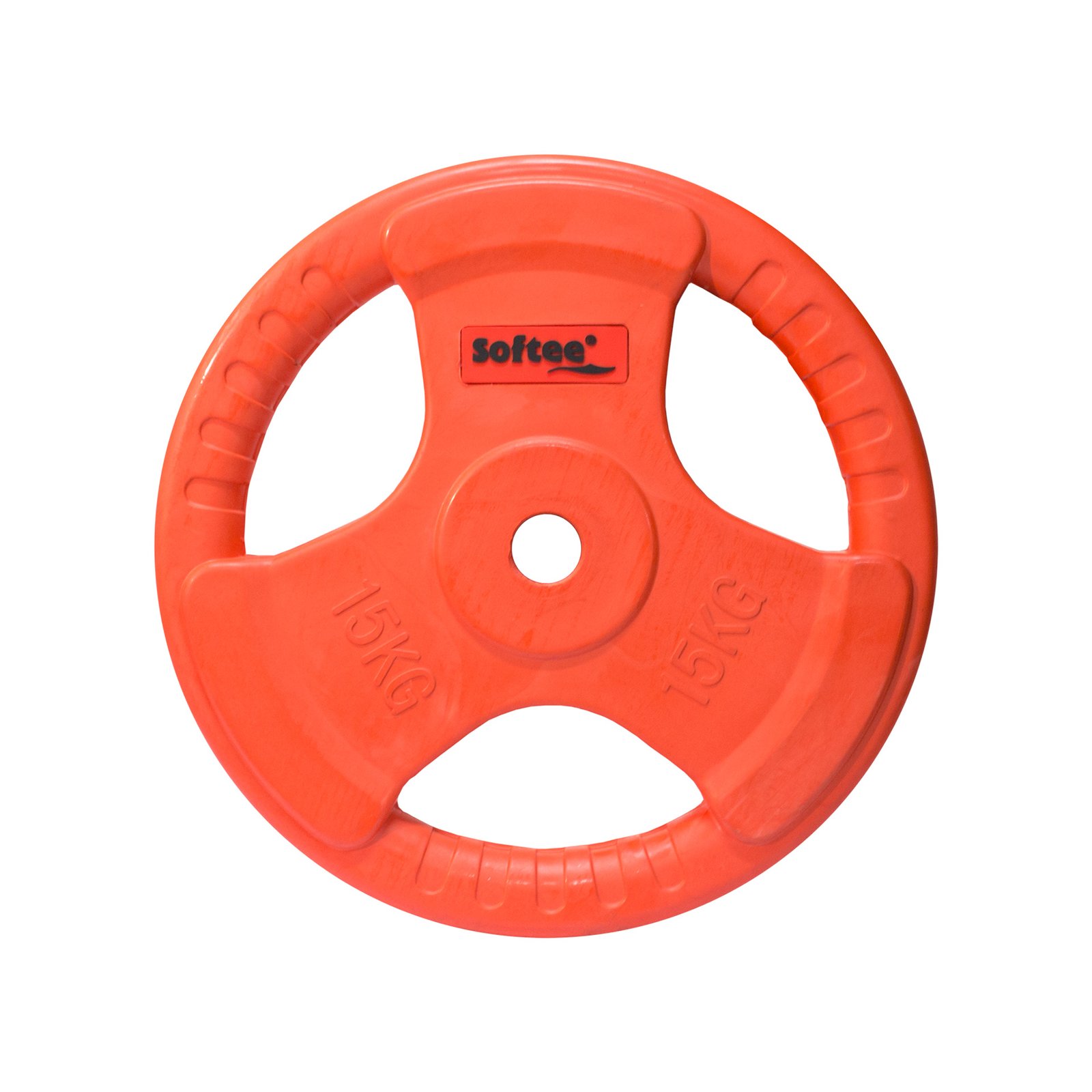 disco caucho con agarre 15 kg rojo