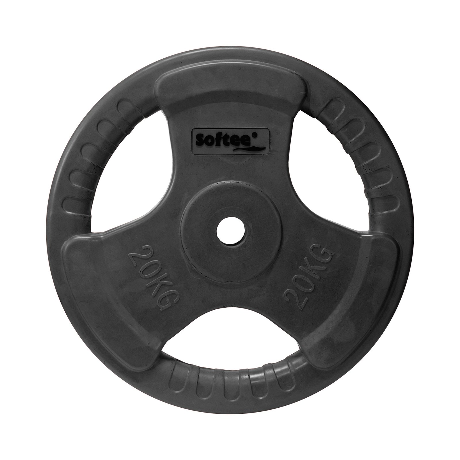 disco caucho con agarre 20 kg negro