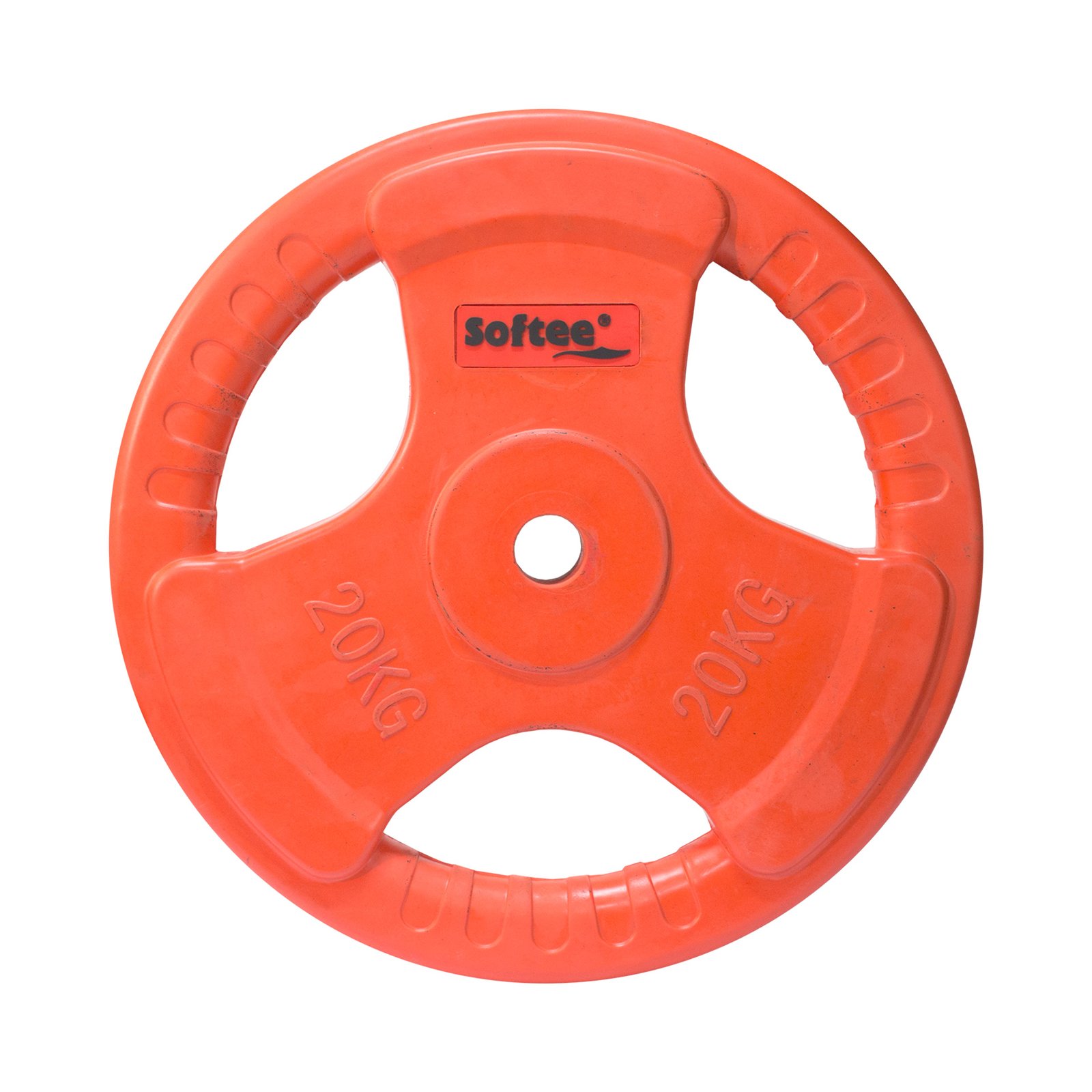 disco caucho con agarre 20 kg rojo