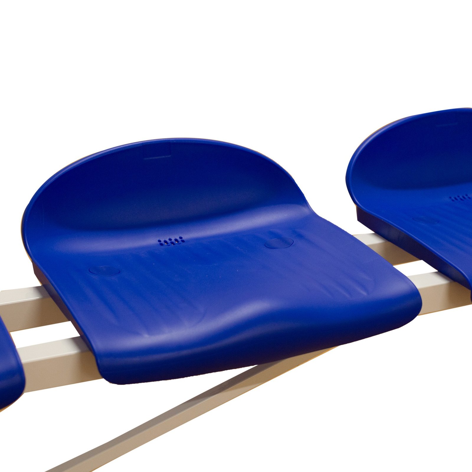 banco metálico con asientos azul pvc-5 plazas- respaldo bajo 1