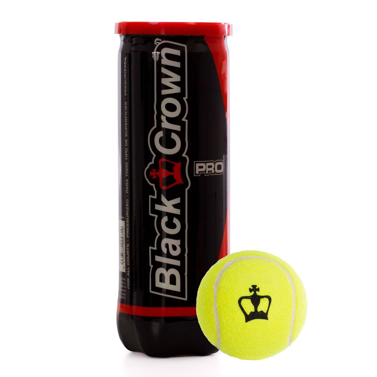 bote de 3 pelotas de pádel black crown pro 2