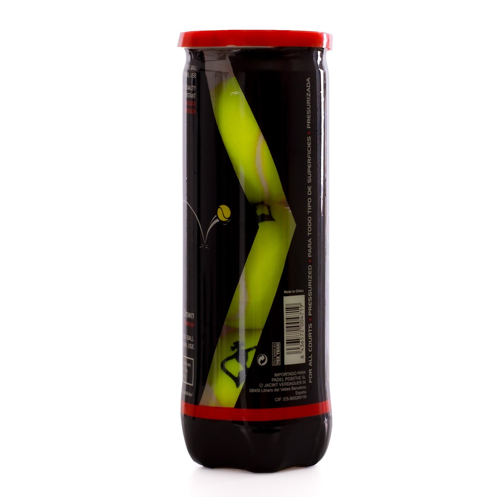 bote de 3 pelotas de pádel black crown pro 3