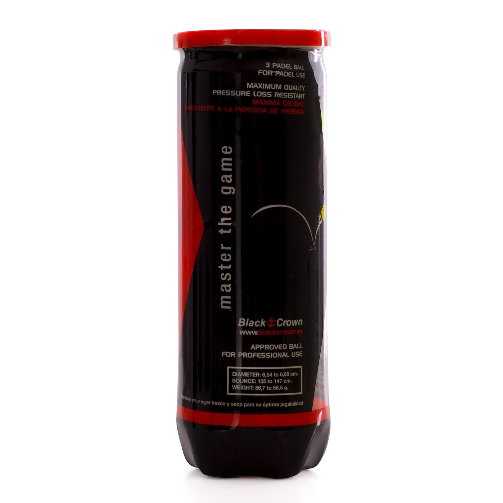 bote de 3 pelotas de pádel black crown pro 4