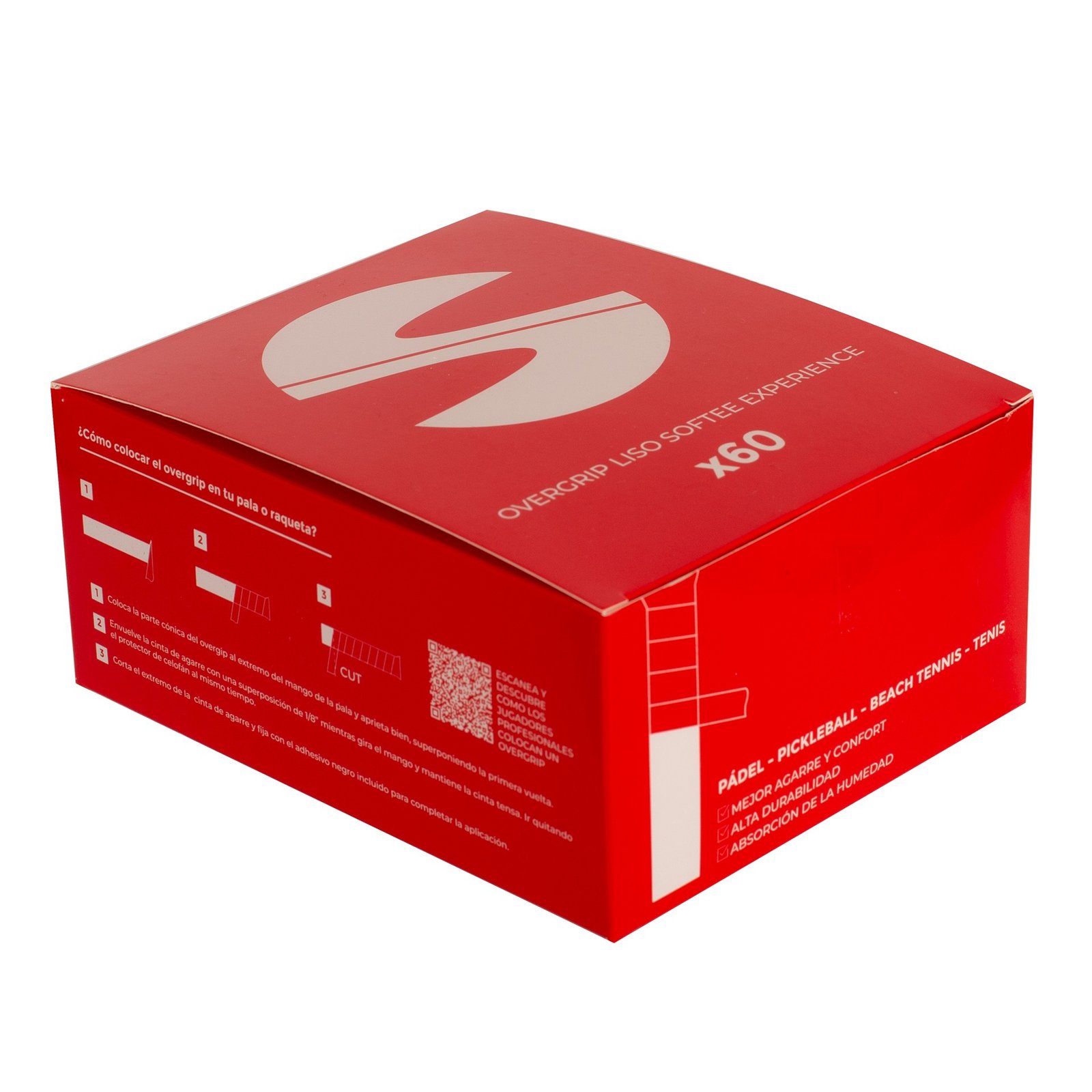 caja 60 overgrips lisos softee experience blanco