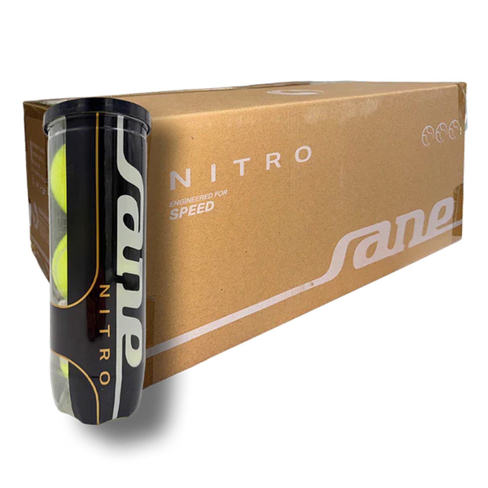 cajón de 24 botes de 3 pelotas de pádel sane nitro 1