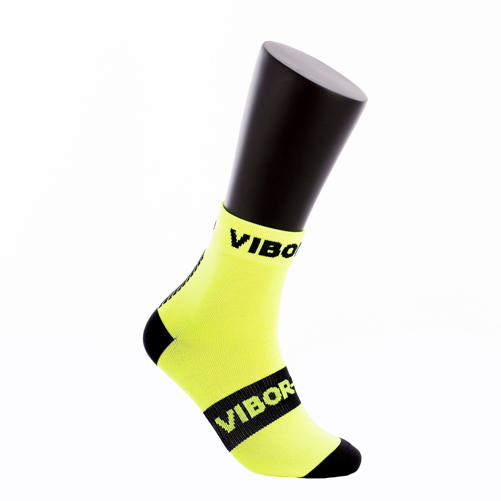 calcetines vibor-a kait media caña amarillo flúor negro 1
