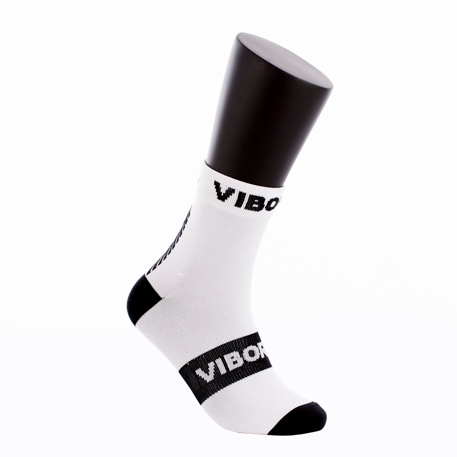 calcetines vibor-a kait media caña blanco negro 1