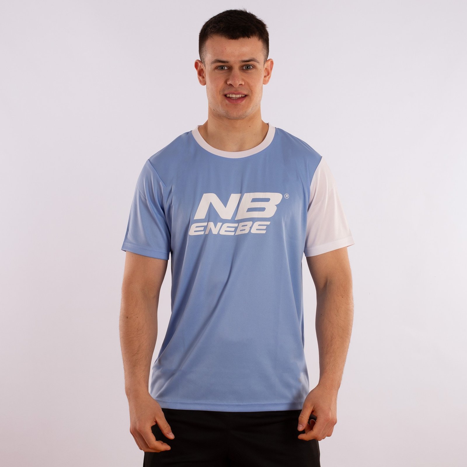 camiseta enebe hombre zircon celeste blanco