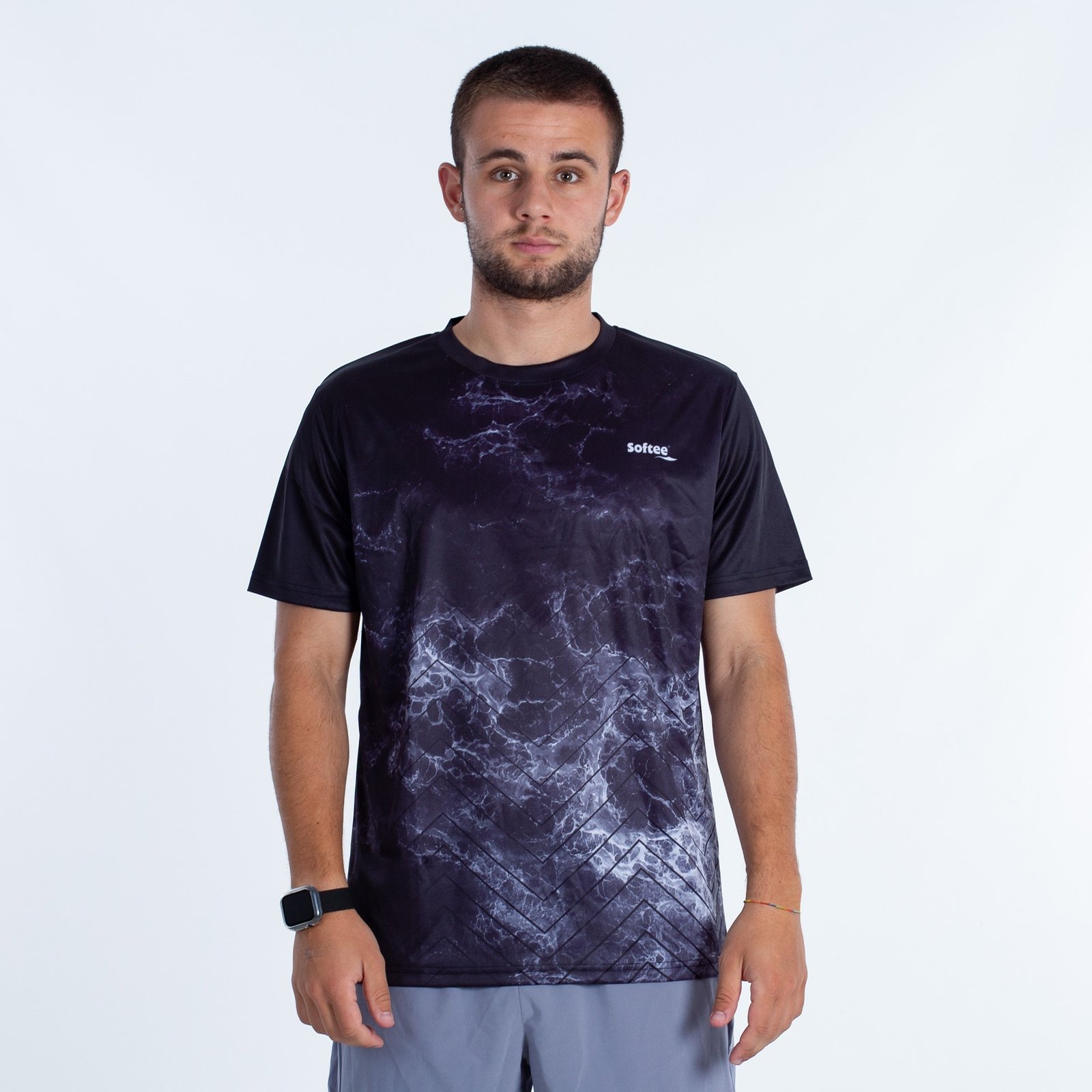 camiseta softee trionic negro gris 2