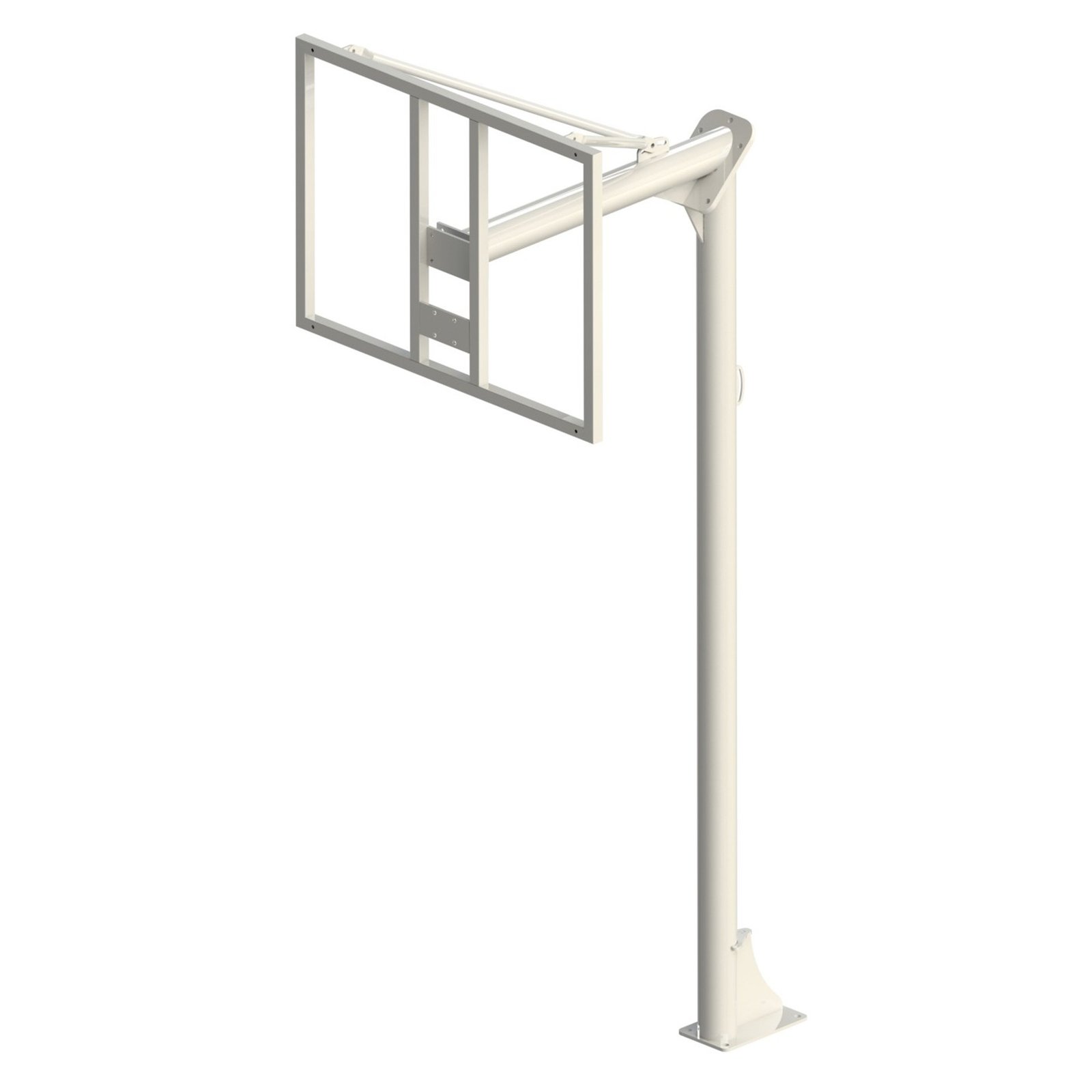 juego de 2 canastas antivandalicas minibasket new tubo 114 mm lacada -incluye aros, redes y tableros- 1