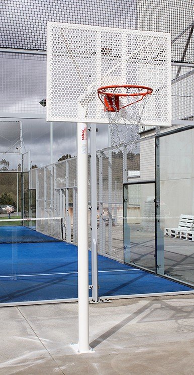 juego de 2 canastas antivandalicas minibasket new tubo 114 mm lacada -incluye aros, redes y tableros- 2