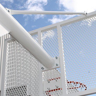 juego de 2 canastas antivandalicas minibasket new tubo 114 mm lacada -incluye aros, redes y tableros- 3