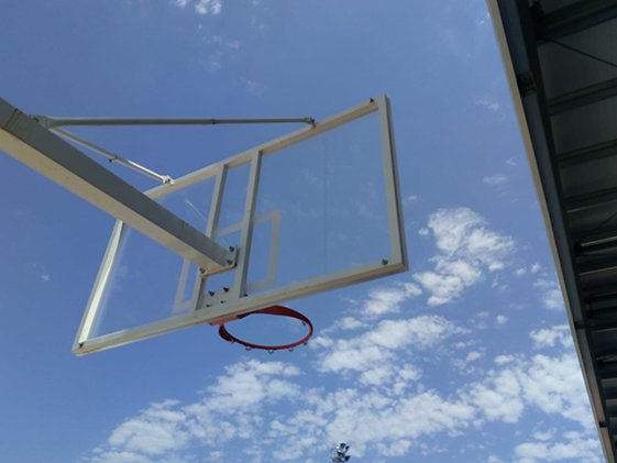 juego de 2 canastas baloncesto deluxe monotubo fijas con base para anclaje -sin tablero ni aro- 2