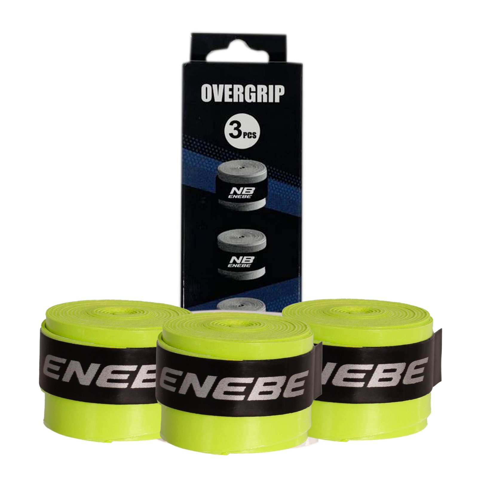 pack 3 overgrips lisos enebe amarillo flúor