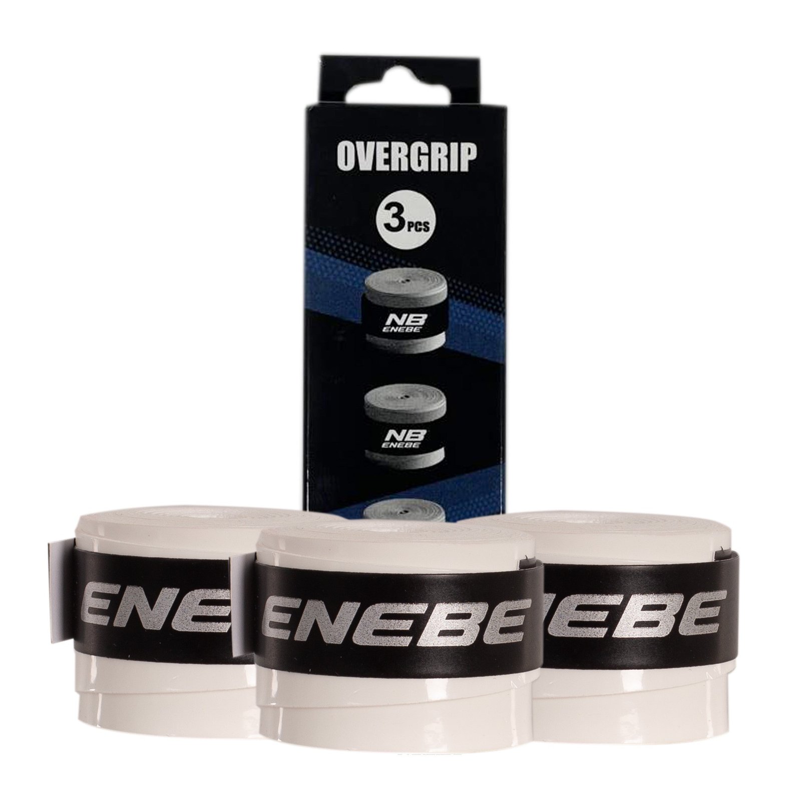 pack 3 overgrips lisos enebe blanco