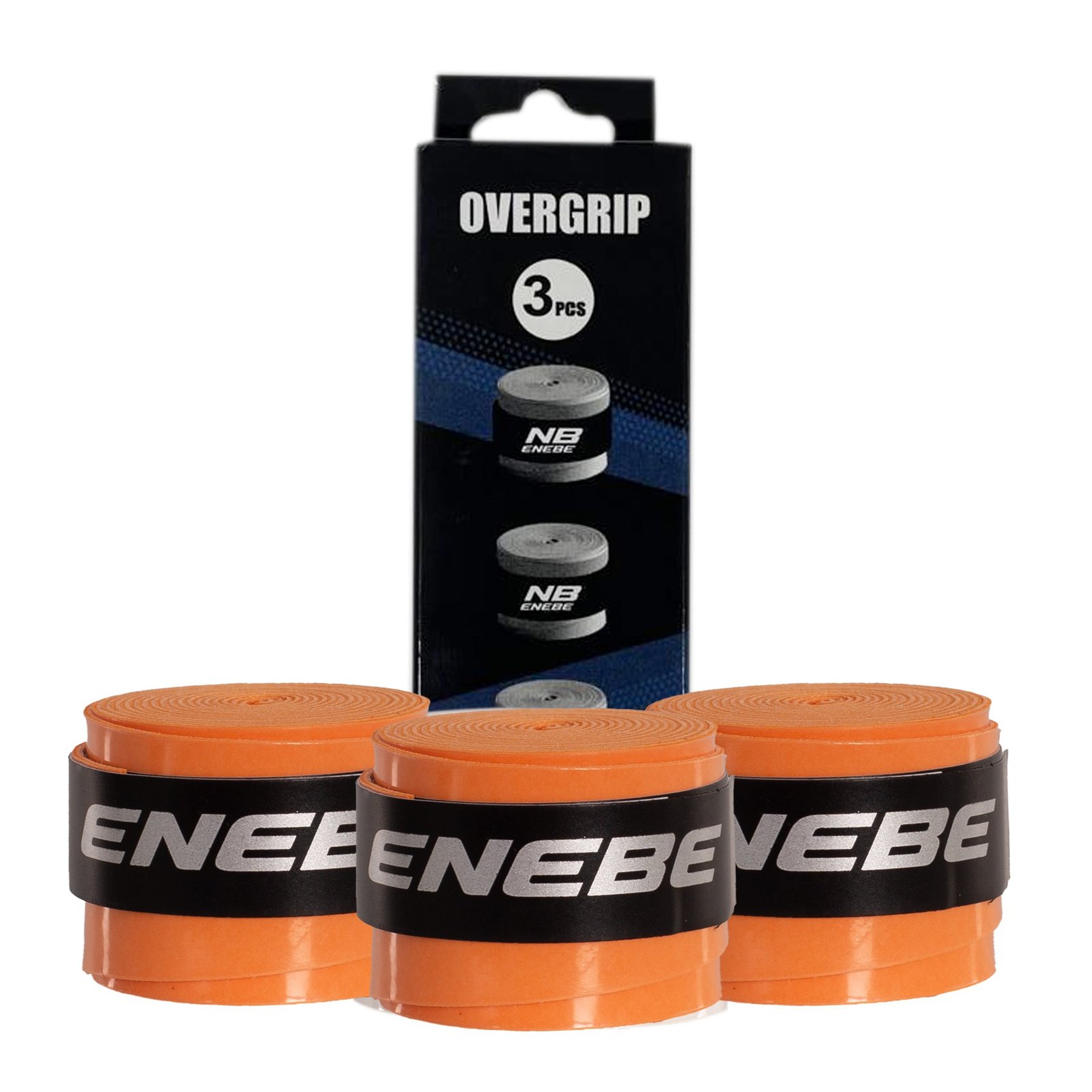 pack 3 overgrips lisos enebe naranja fluor