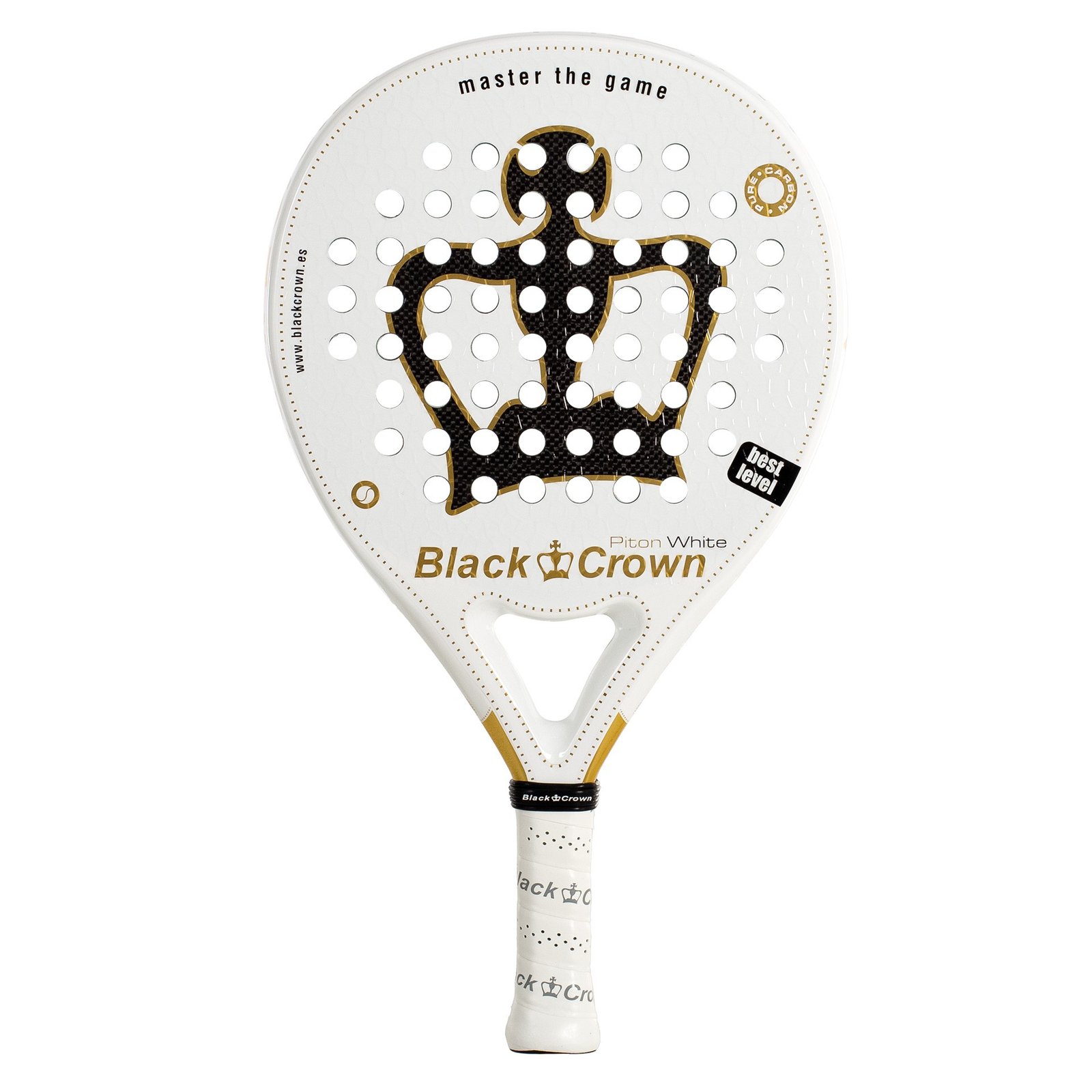 pala de pádel black crown piton white 1