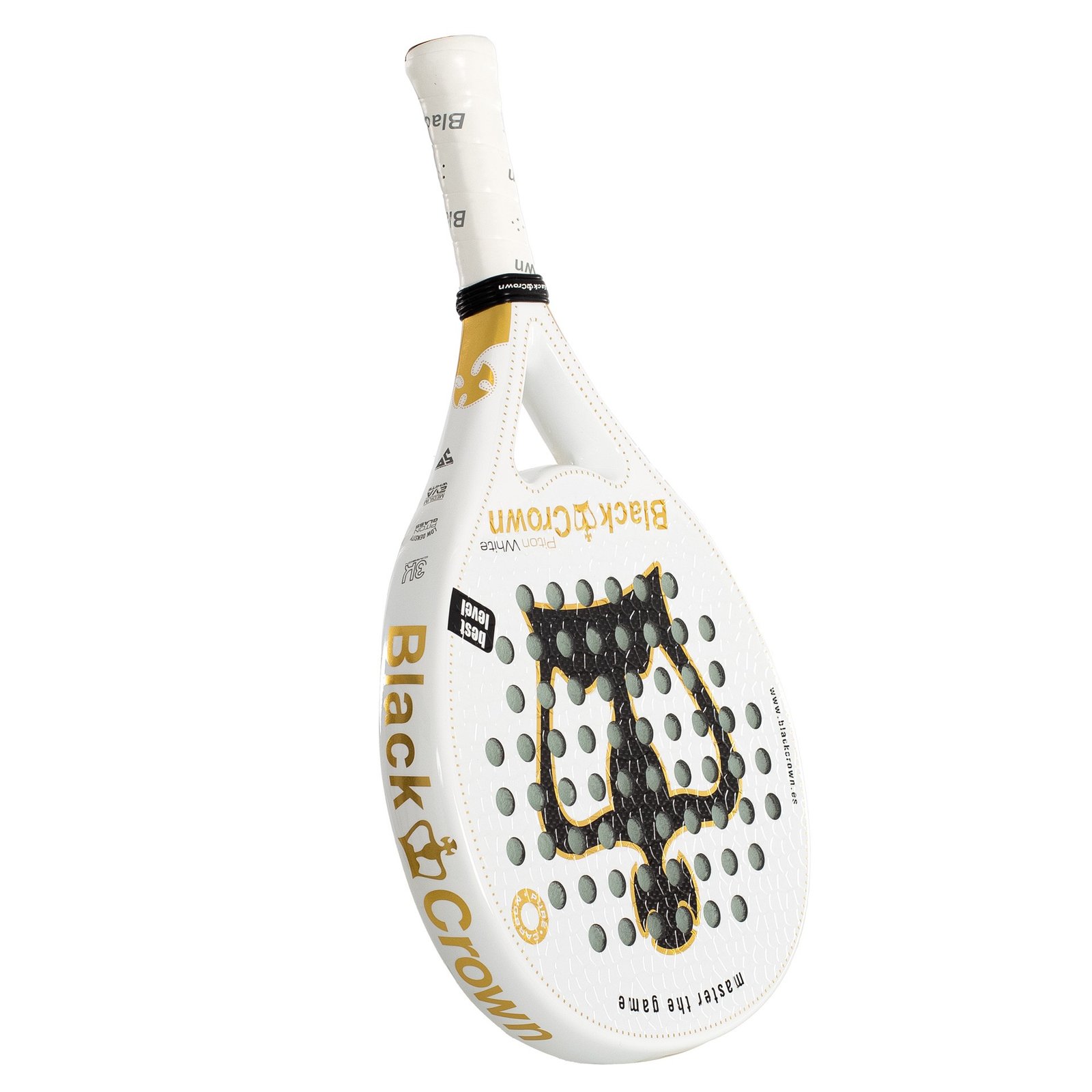 pala de pádel black crown piton white 2