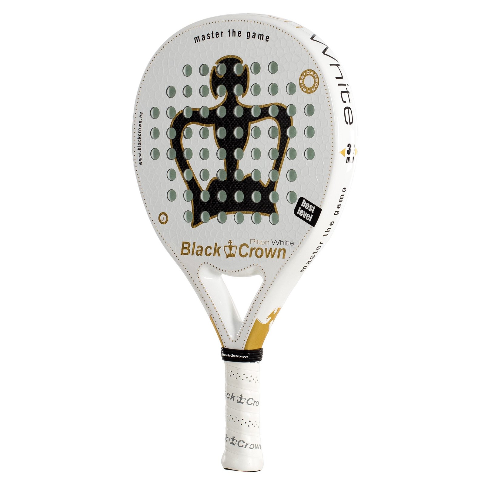 pala de pádel black crown piton white 4