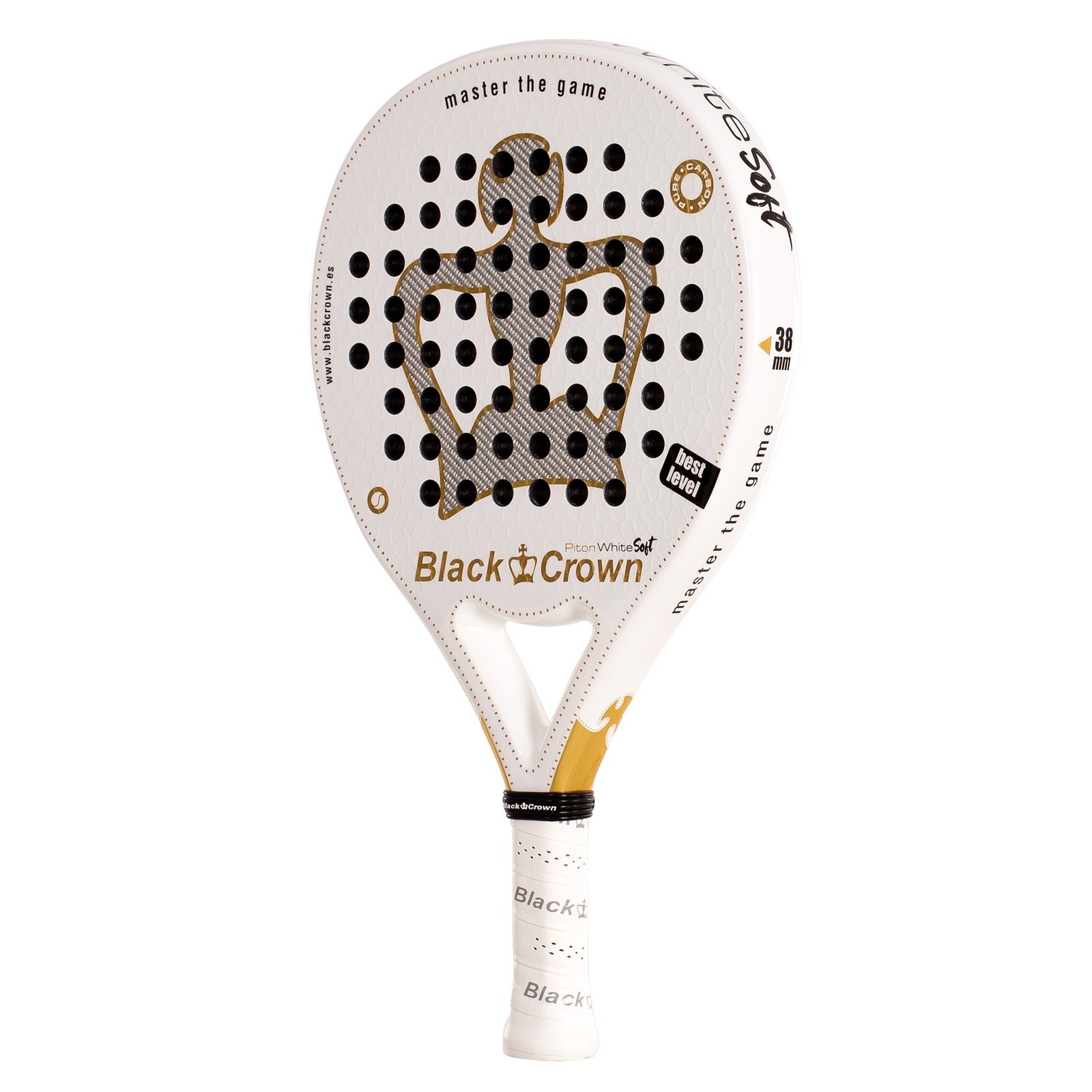 pala de pádel black crown piton white soft 1
