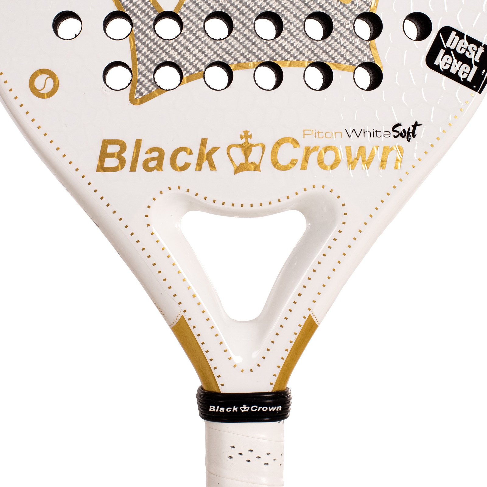 pala de pádel black crown piton white soft 2