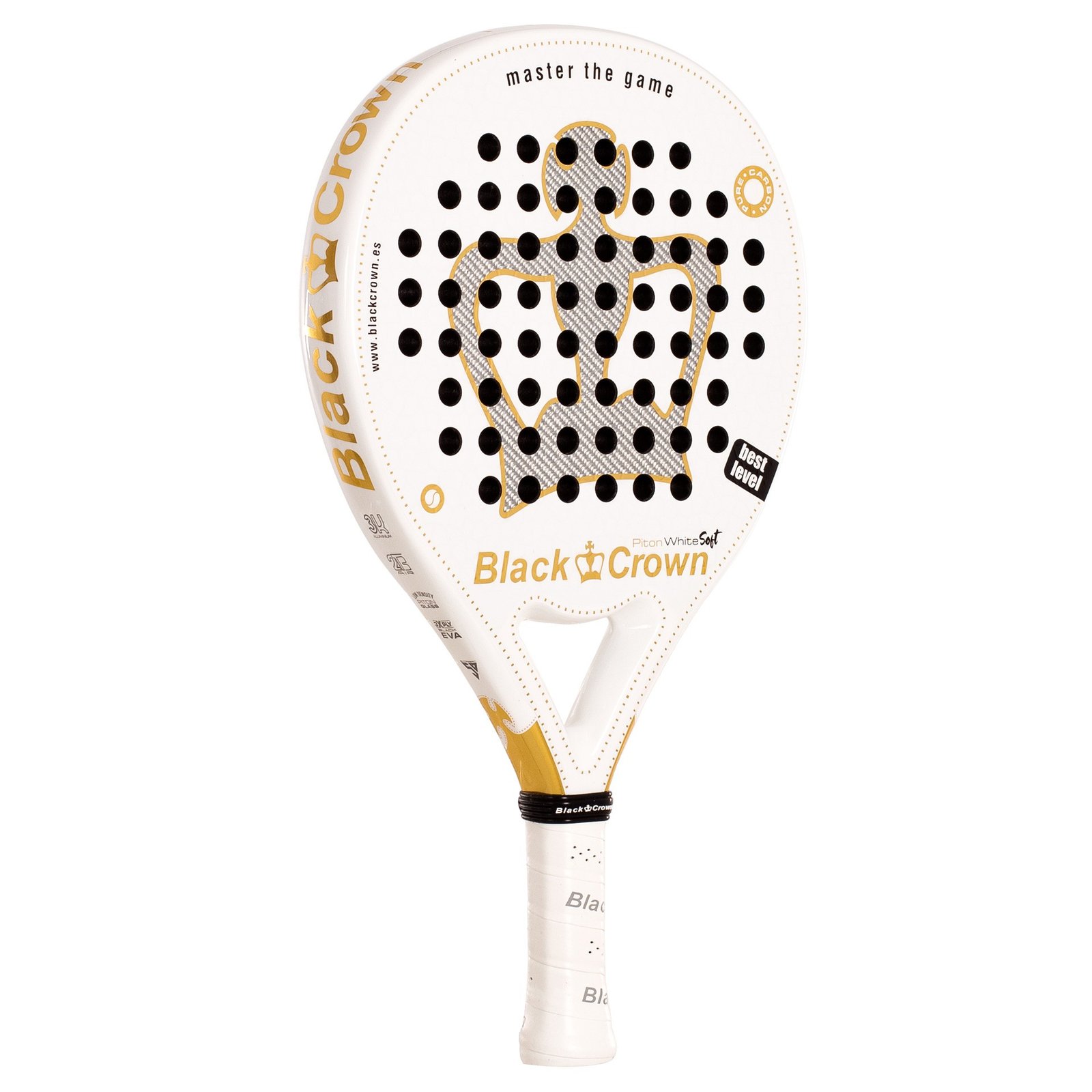 pala de pádel black crown piton white soft 3