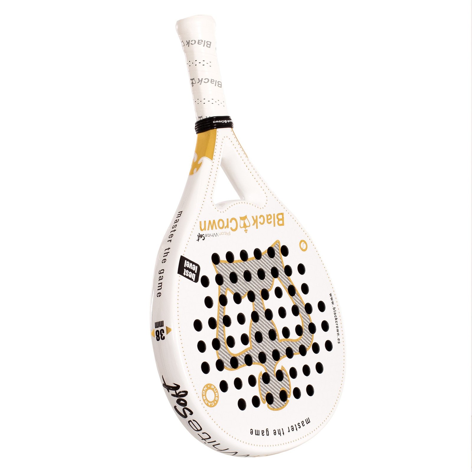 pala de pádel black crown piton white soft 4