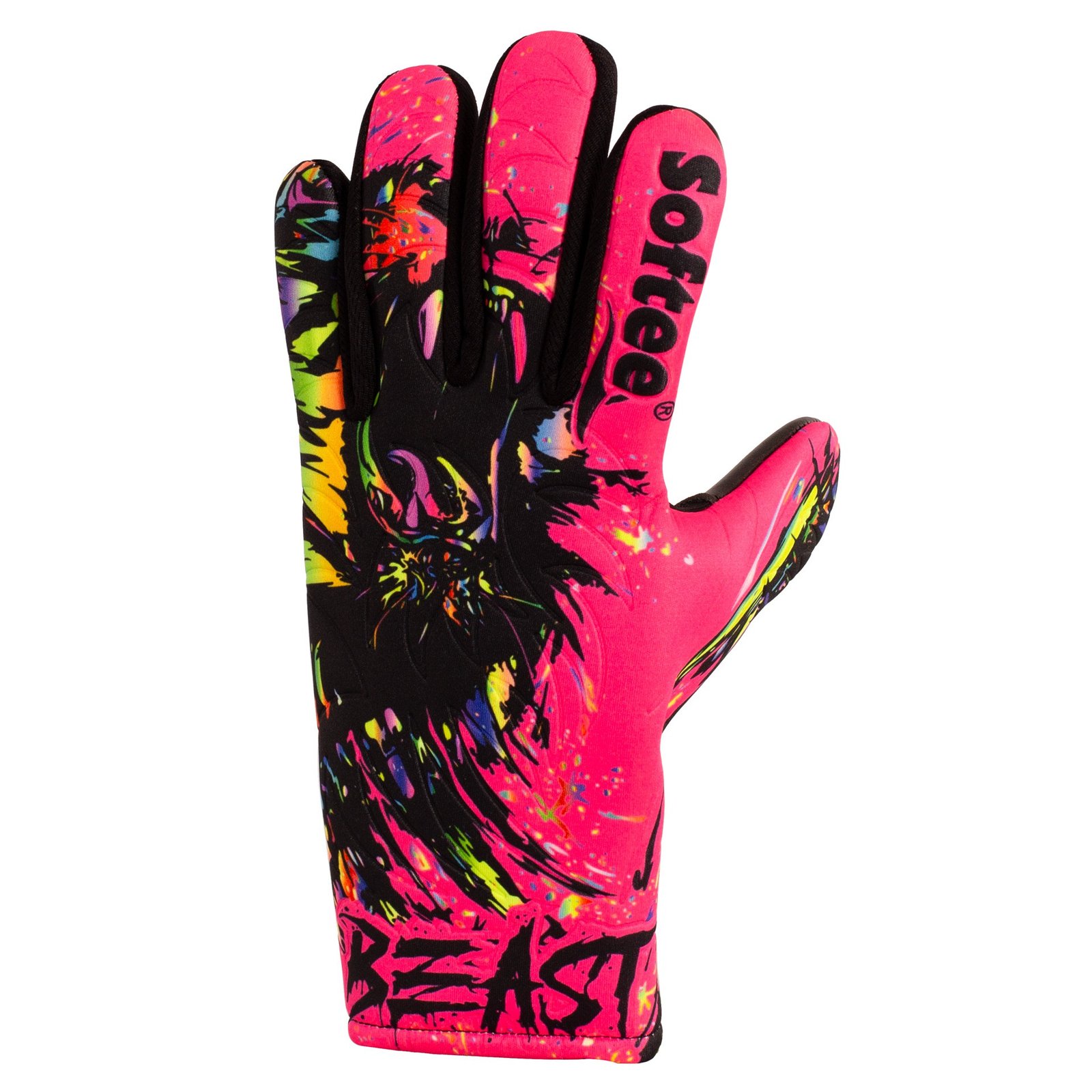 par de guantes de portero softee beast emboss rosa negro 1