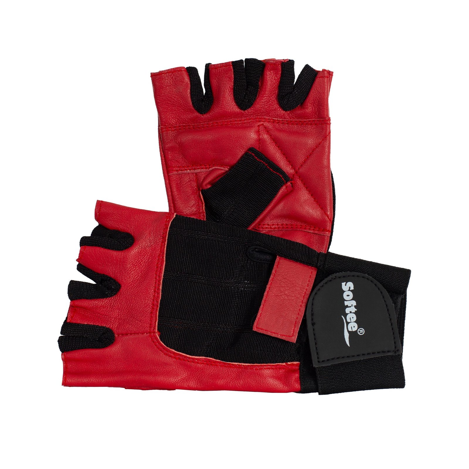 par de guantes spandex negro rojo 5