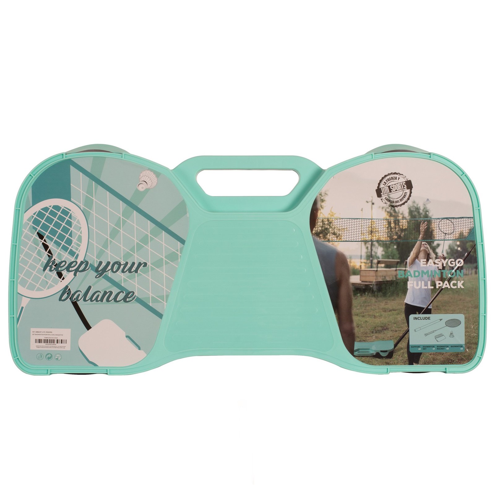 set bádminton portátil con 2 raquetas 2
