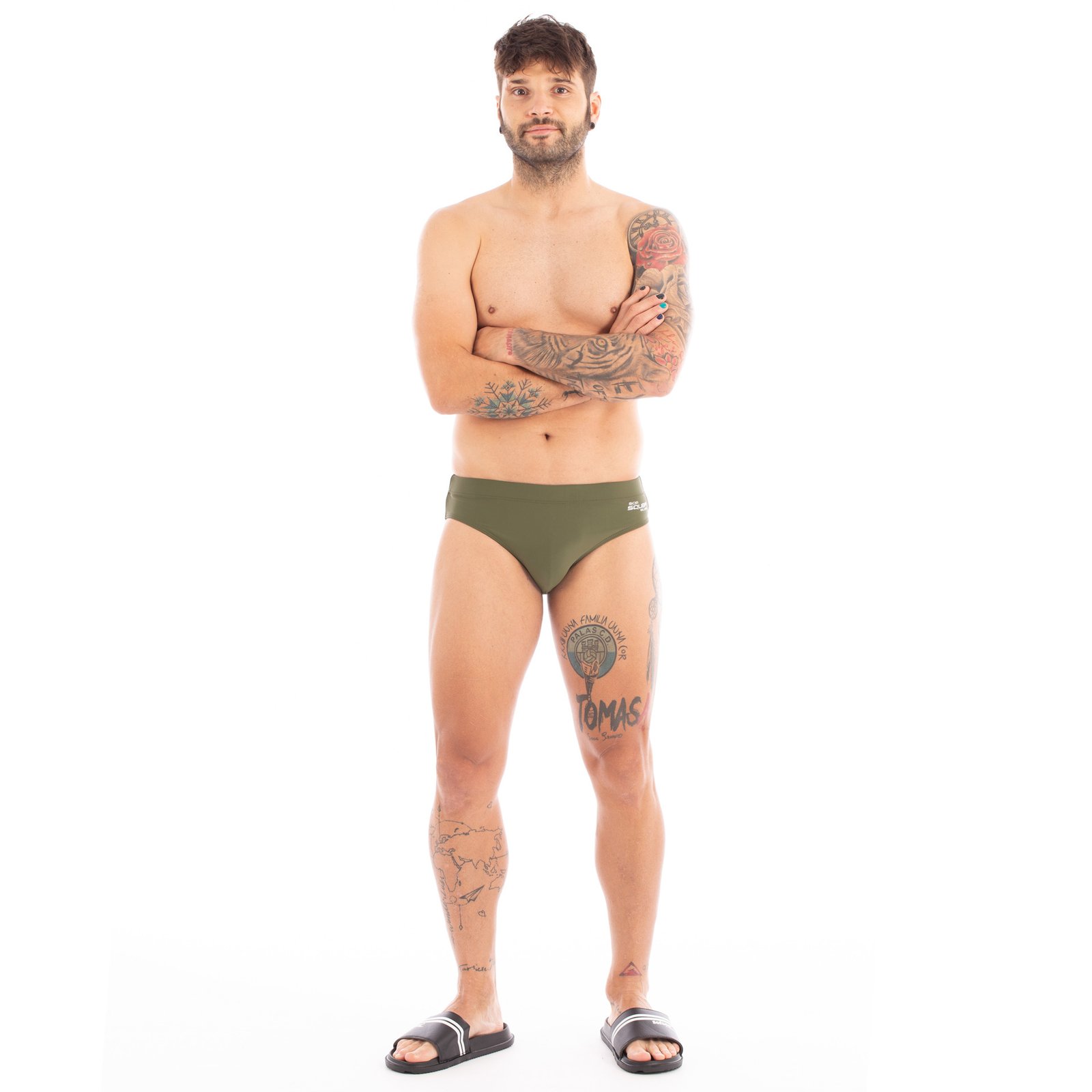 slip squba series training hombre verde oscuro