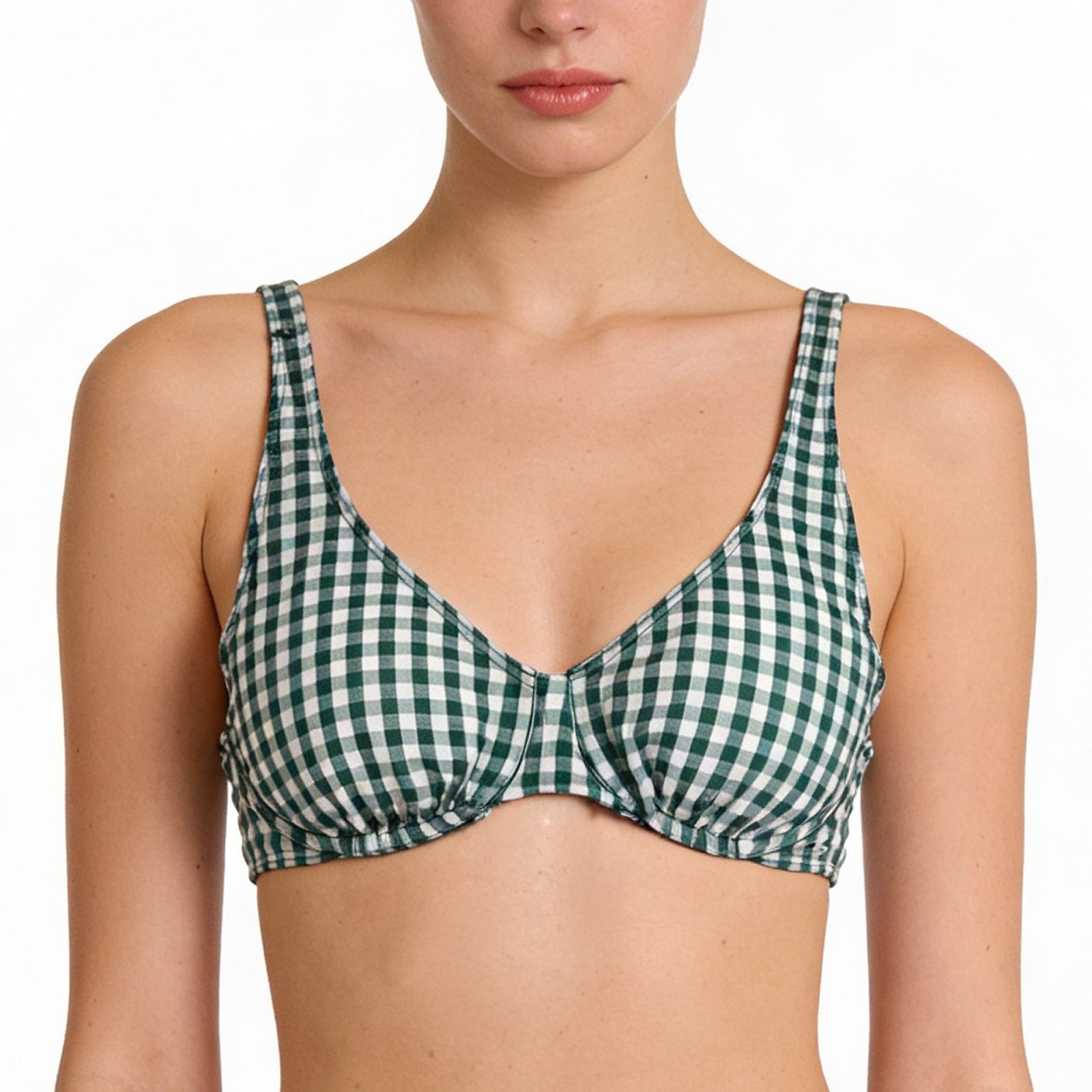 sujetador bikini squba aro vichy verde