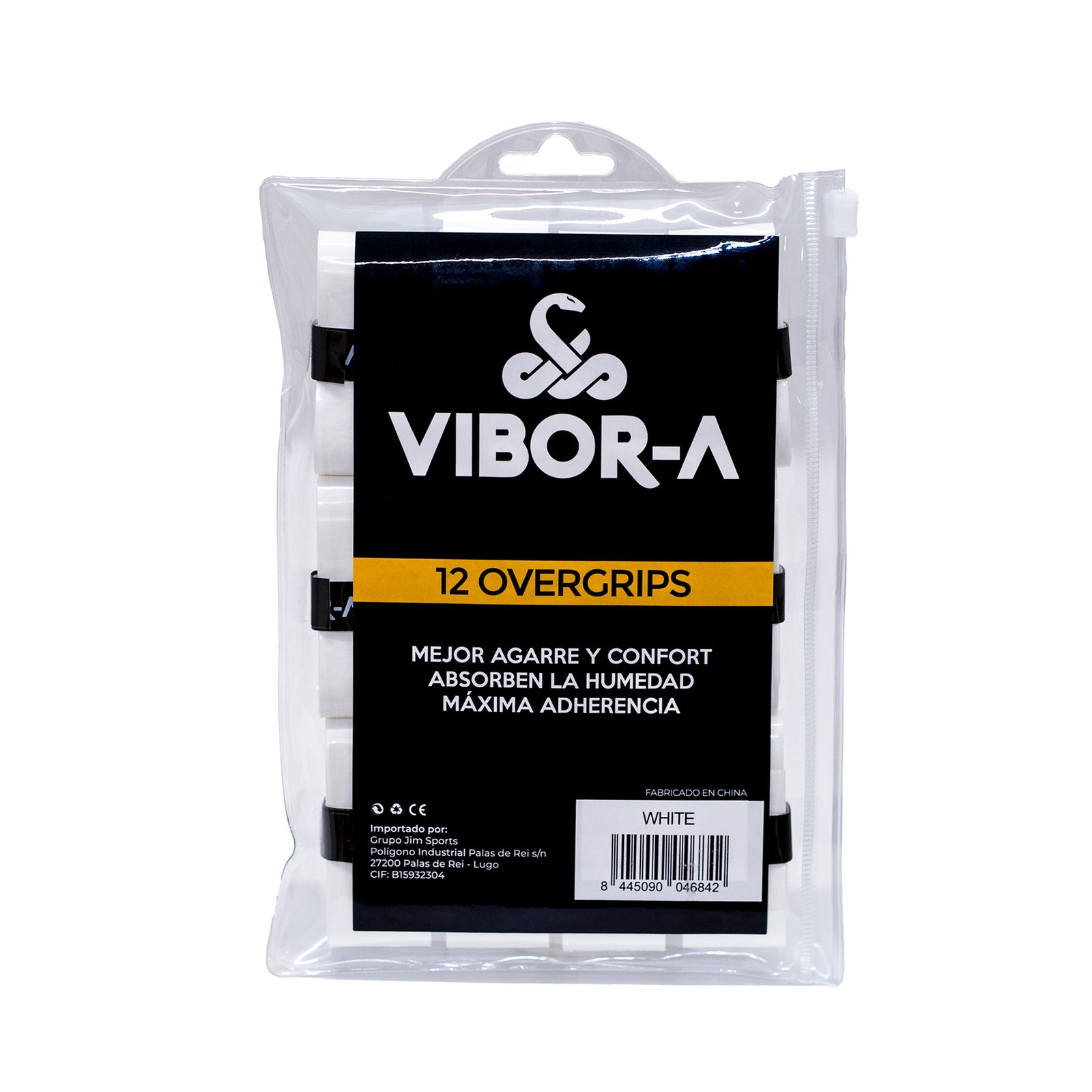 bolsa de overgrips vibor-a liso blanco