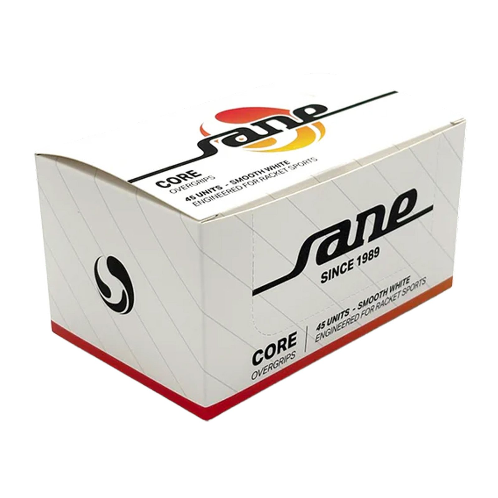 caja de 45 overgrips sane core lisos blancos 4