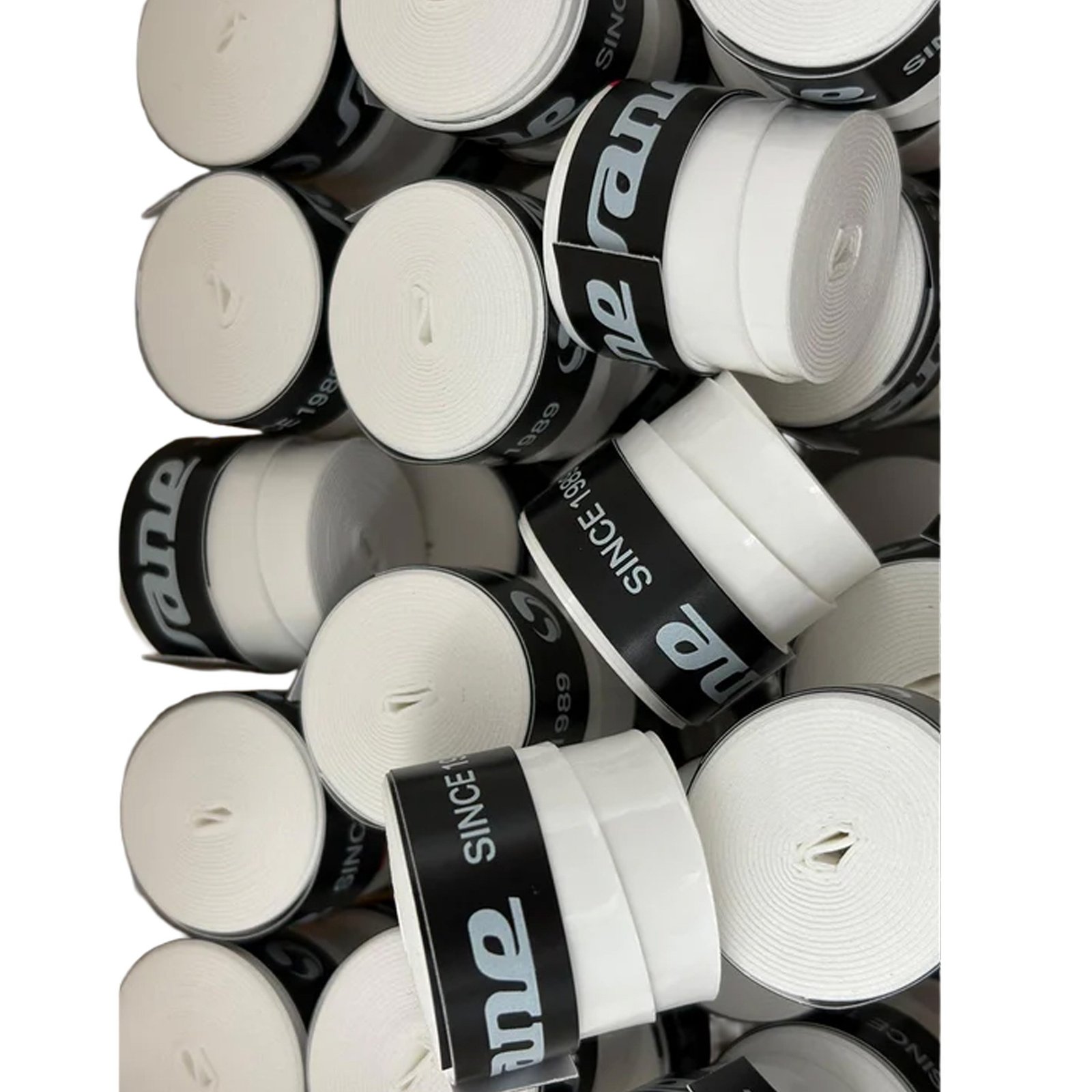 caja de 45 overgrips sane core lisos blancos 5