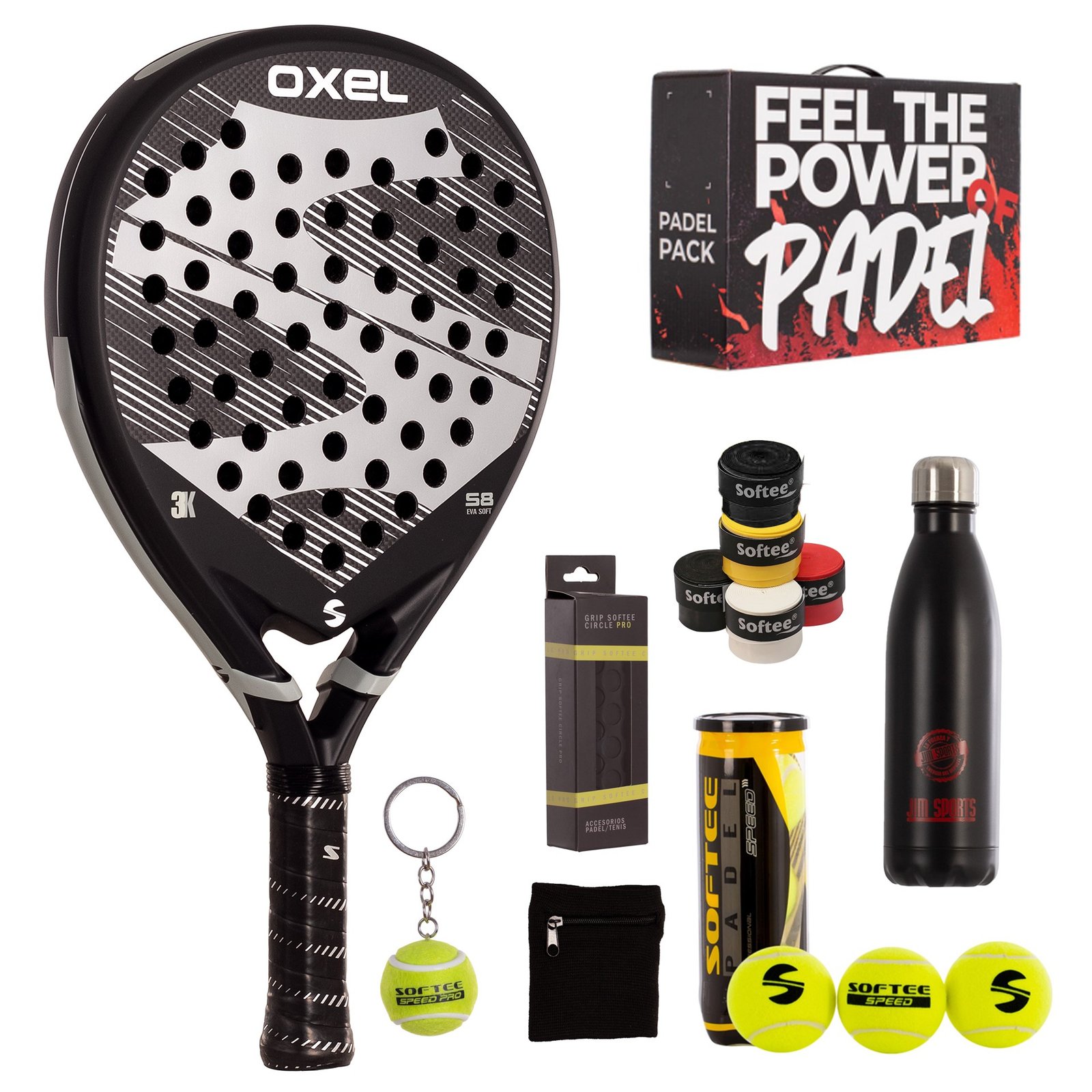 pack pala de pádel softee oxel 11