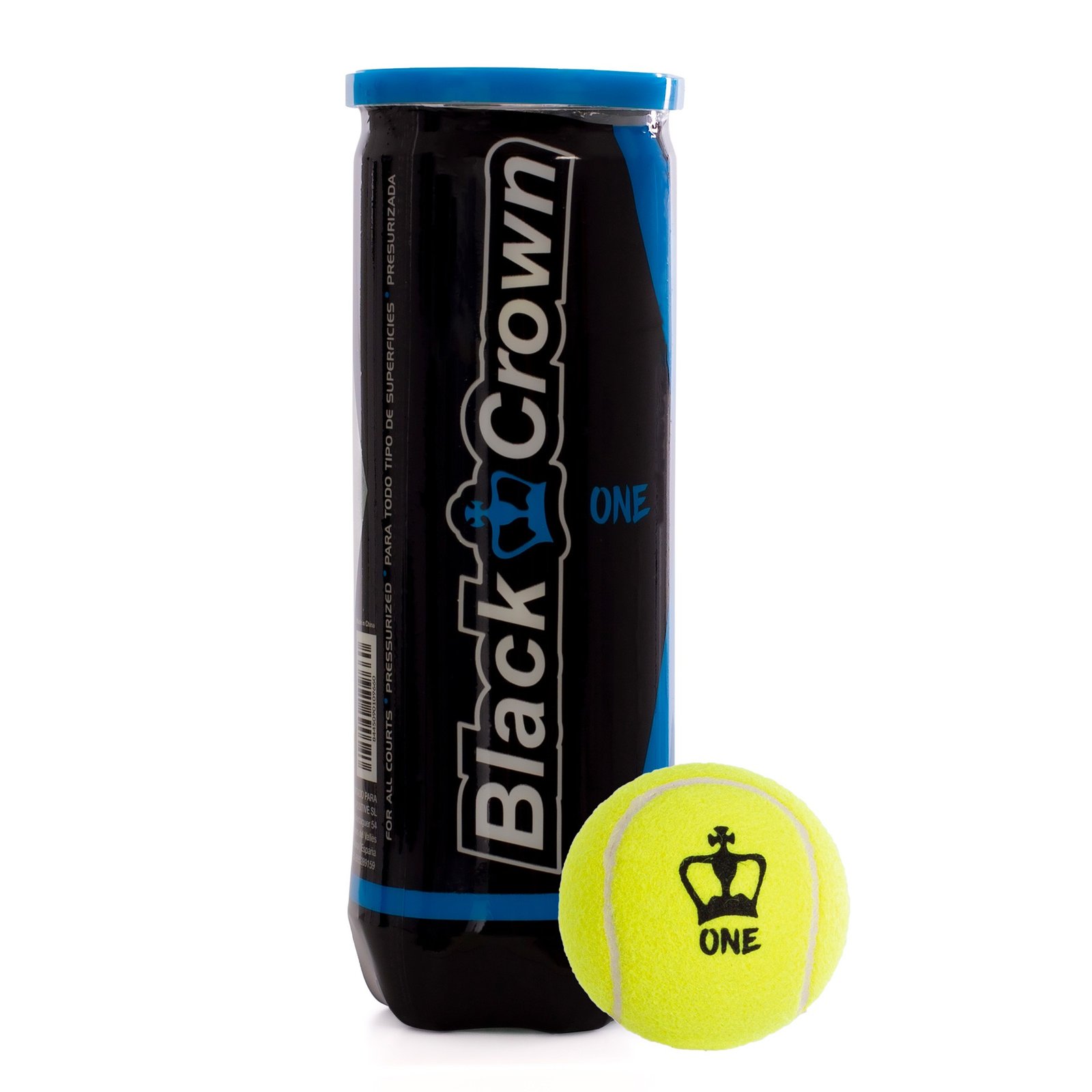 bote de 3 pelotas de pádel black crown one 5