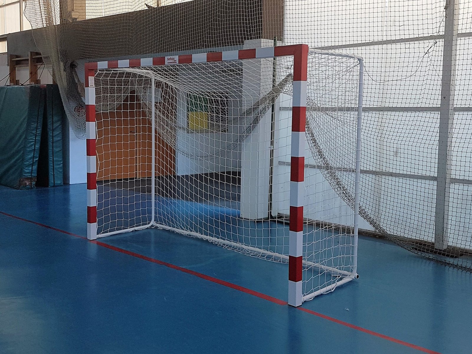 juego de 2 porterías f.sala/balonmano metálicas trasladables 80x80mm con base de tubo redondo 2